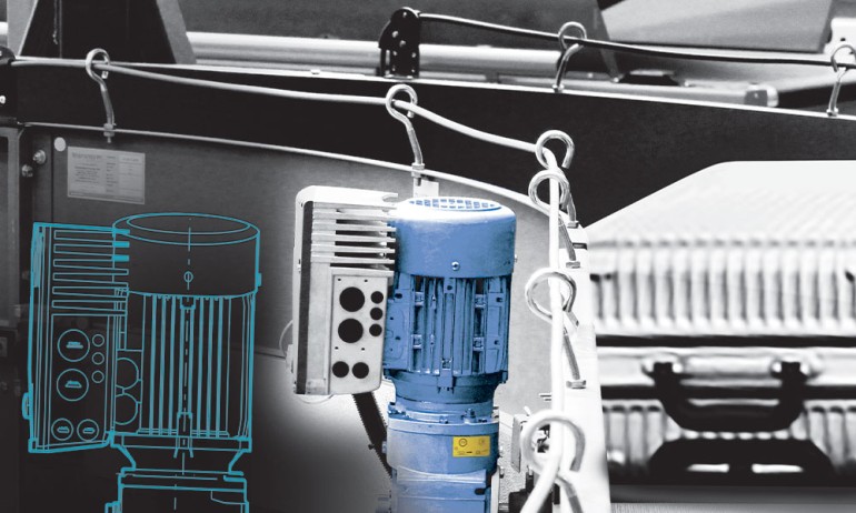 NORD drive system on a baggage handling conveyor with a virtual copy of the drive solution